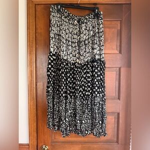 Chaudry Mixed Floral Print Tiered Skirt 🌼